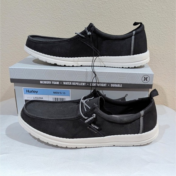 New Hurley Men's Casual Slip On Shoes Off Black Size 13 - Picture 1 of 6